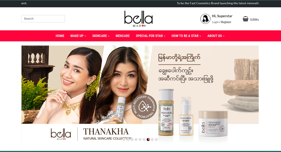 Bella Cosmetics Online Store